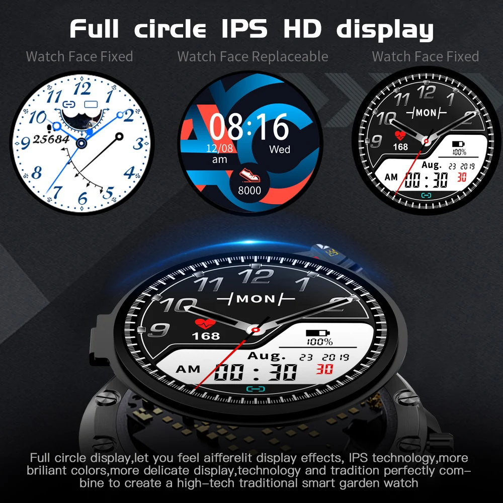 RUNDOING S11 умные часы мужчины HD полный круглый экран IP68 водонепроницаемый Multi