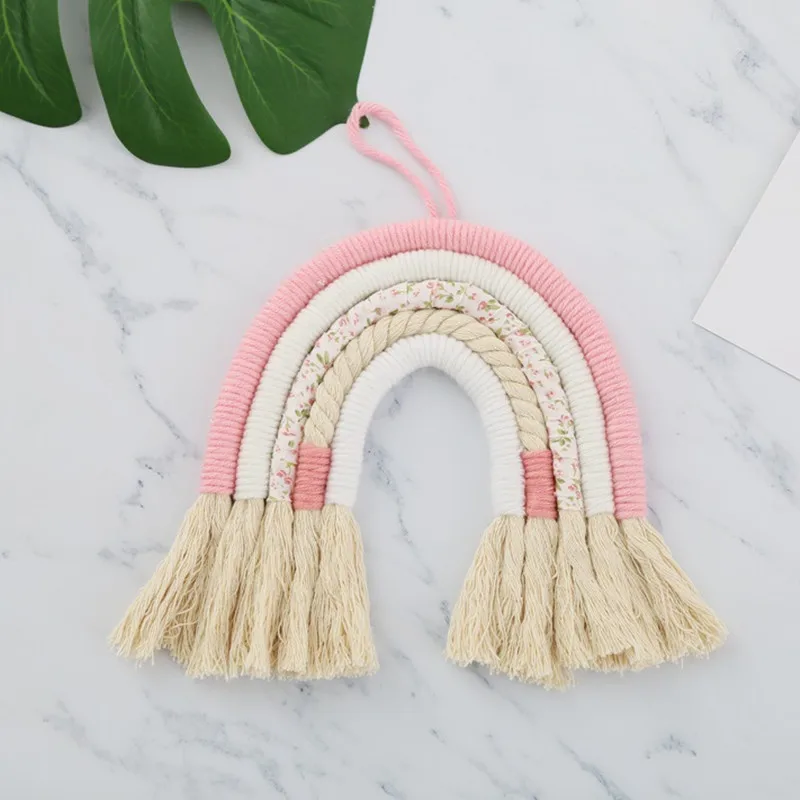 Ручная работа макраме Радужный гобелен подвеска для украшения детской комнаты