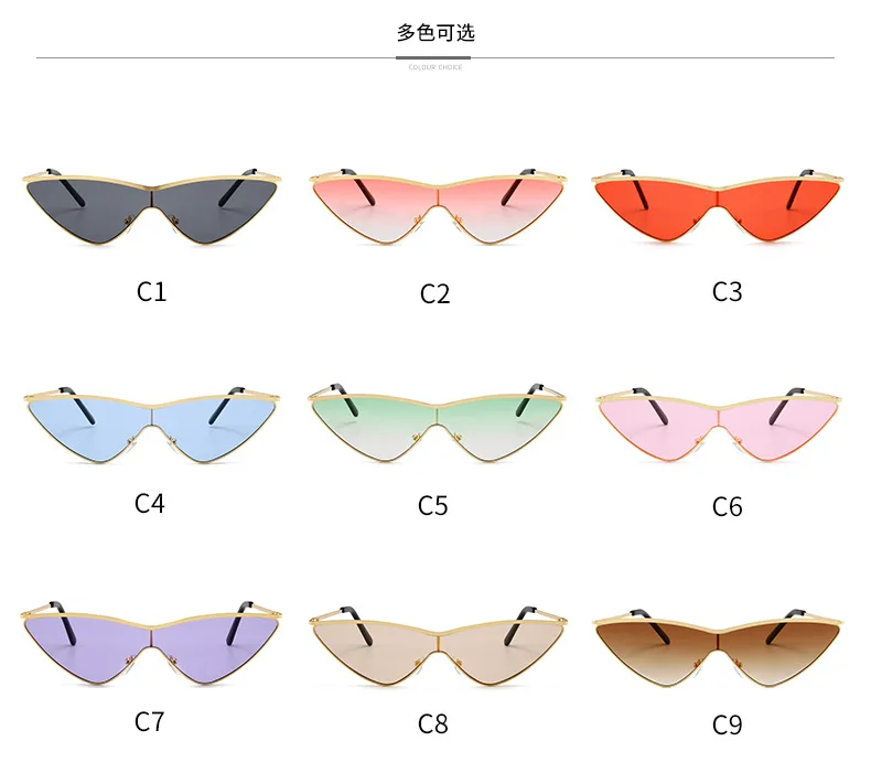 

2021 NEW FashionCute Sexy Sunglases Retro Cat Eye Sunglasses Women Metal Triangle Vintage Sun Glasses Female Oculos de sol