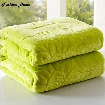 King size, 200x230 см, одноцветное, с Цветочным Тиснением, жаккардовое одеяло, толстое, теплое, высокое качество, Коралловое Флисовое одеяло на кровать, плед