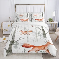 luxury bedding set king queen duvet cover set pillow case 50x75 50x80 bed linens 240x220 240x260 nordic bedclothes fox
