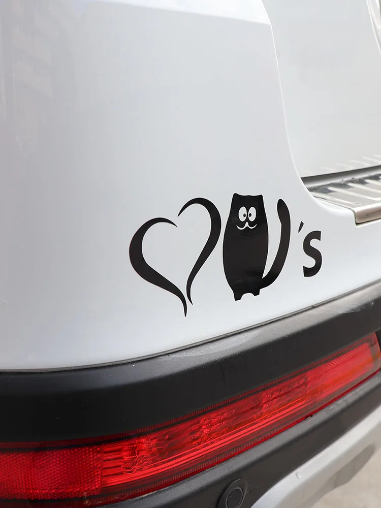 

ZTTZDY 18.8*7.9CM Love Cats Car Sticker Beautiful Vinyl Decal Black/Silver ZJ4-0150