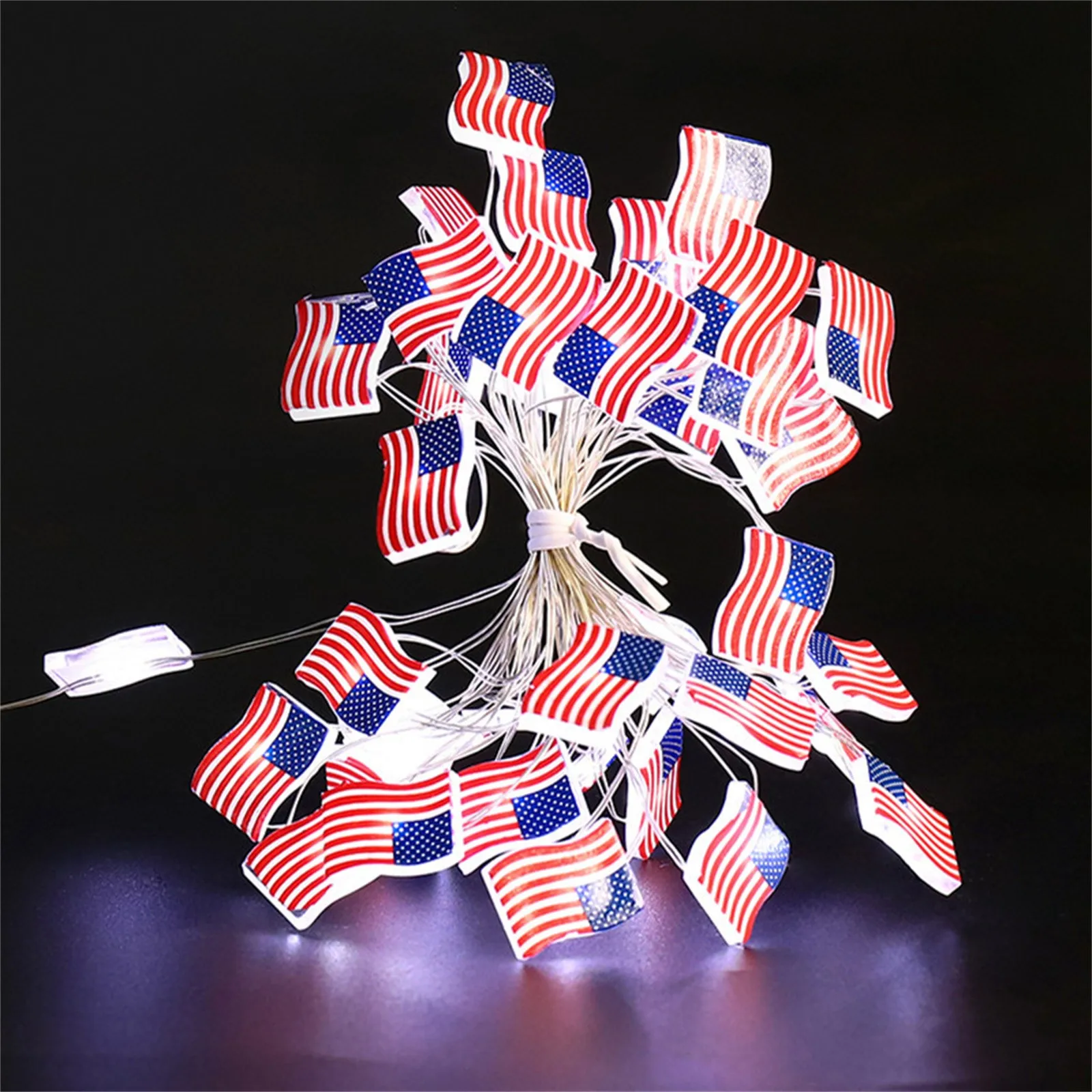 

Independence Day Flag Shaped Led Copper Wire Lamp Decorative Light String