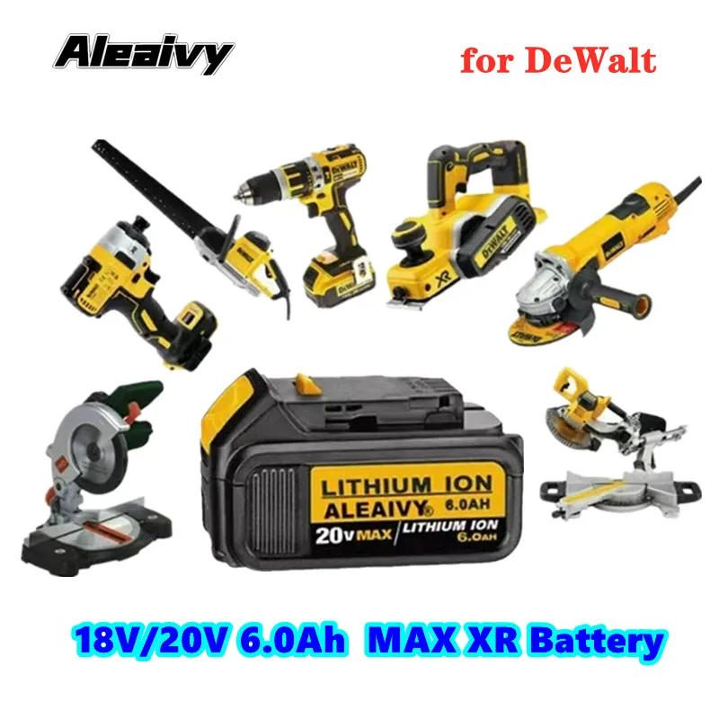 

Dewalt Tools 18V 6.0Ah MAX XR Battery Power Tool Replacement for DeWalt DCB184 DCB181 DCB182 DCB200 20V 5A 18Volt 20 V Battery