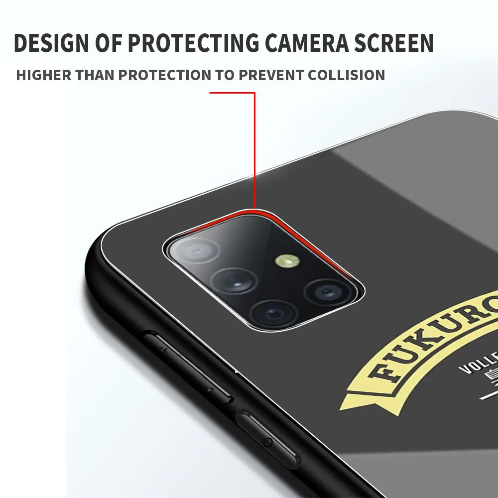 

Haikyuu Anime Karasuno Nekoma Phone Case for Samsung Galaxy A50 A51 A70 A71 A10 A20 A30 A40 A11 A21 A31 A41 Tempered Glass Cover