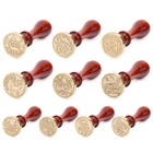 Восковая печать в стиле ретро, восковая печать, ложка для самостоятельной сборки, Рождественский узор, декоративное приглашение на Рождество