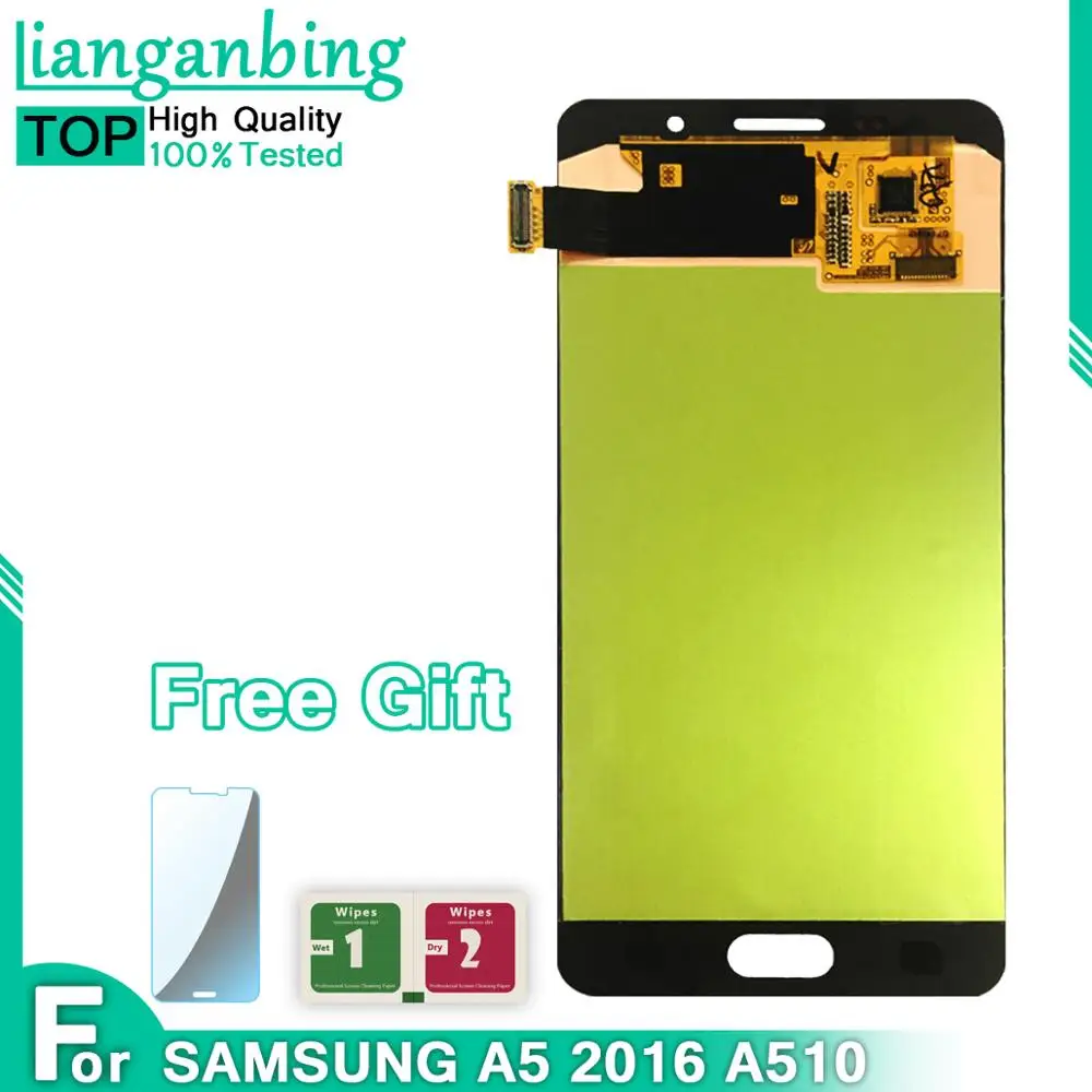 AMOLED 5 2 ''дисплей для SAMSUNG GALAXY A5 2016 LCD A510 A510F A510M ЖК дисплей сенсорный экран