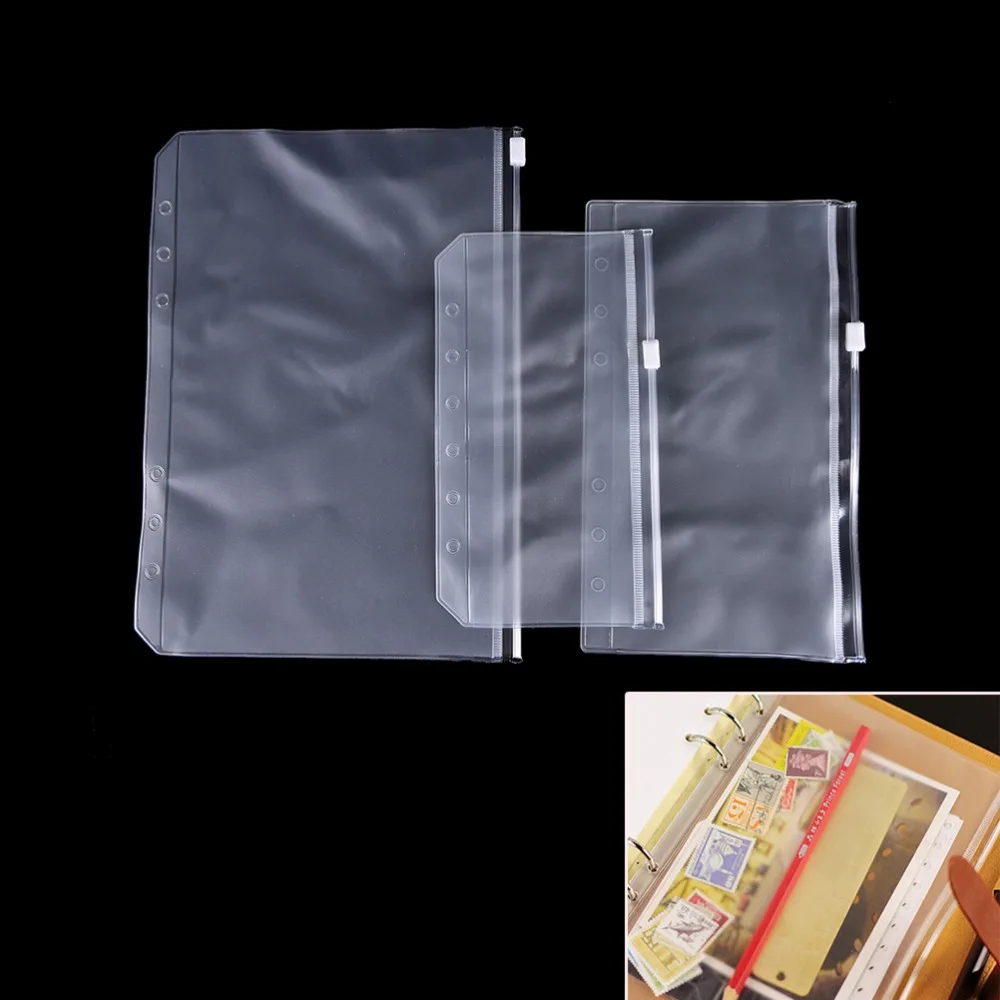 

Прозрачная сумка для хранения карт из ПВХ A5/A6/A7, для путешественника, блокнота, дневника, планировщика, сумка на молнии, товары для хранения