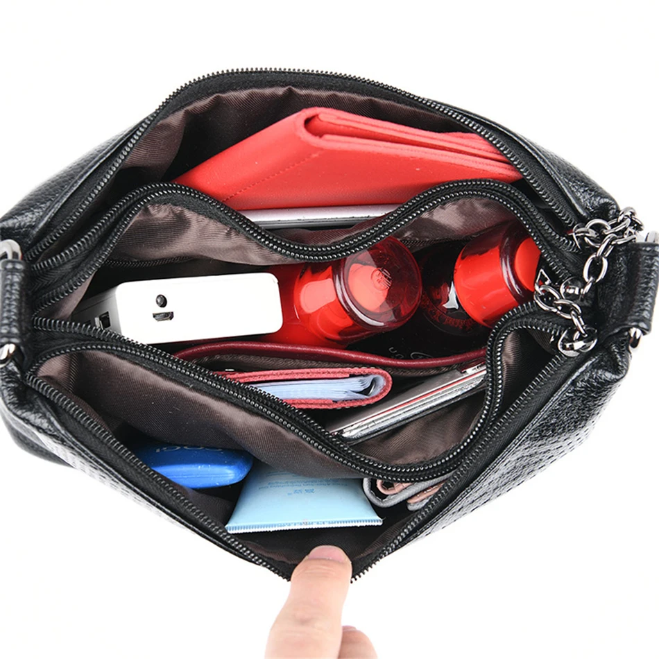 Сумка на плечо женская с 3 слоями роскошный саквояж из качественной кожи