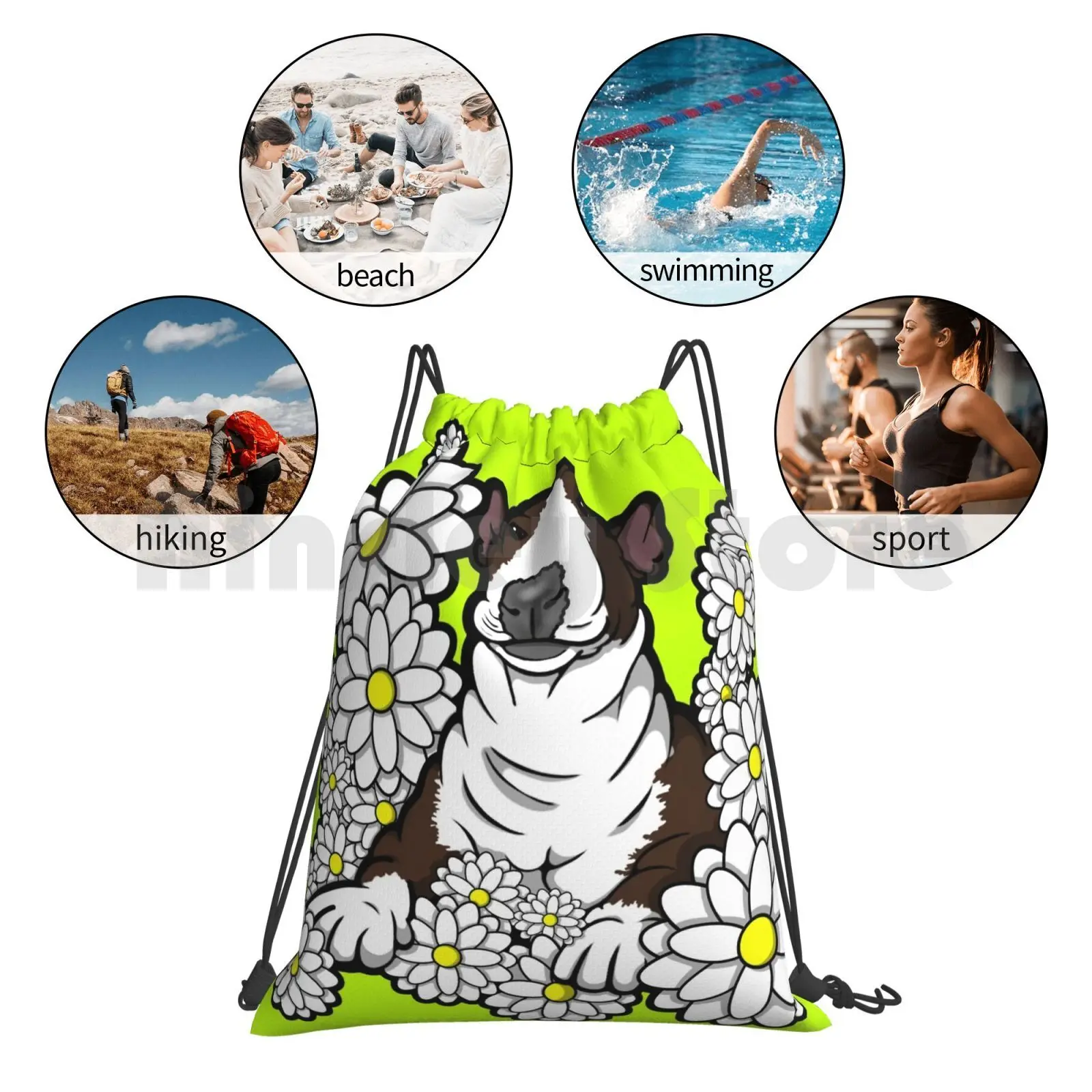 Английский бультерьер галька рюкзак сумка с Кулиской спортивная