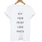 Свободная дешевая футболка Харадзюку с надписью на заказ, футболка с индивидуальным принтом на весну и лето, брендовая футболка с круглым воротником и логотипом сделай сам с фото