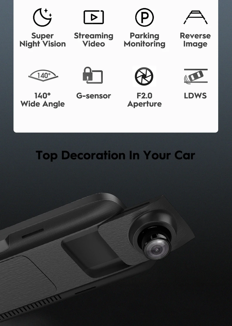 JADO A650 X1 потоковое зеркало заднего вида Dvr dash cam era avtoregistrator 10 ips сенсорный экран HD 1080P Автомобильный видеорегистратор Камера ночного видения