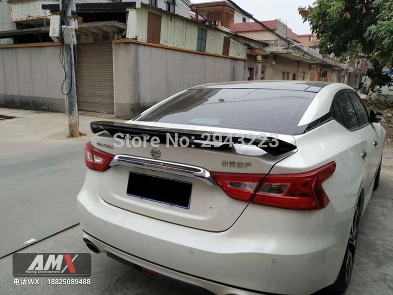 

Car Styling ABS Plastic Material Unpainted Color Rear Roof Wing Lip Trunk Spoiler Wing For Nissan Maxima 2015 2016 2017 2018