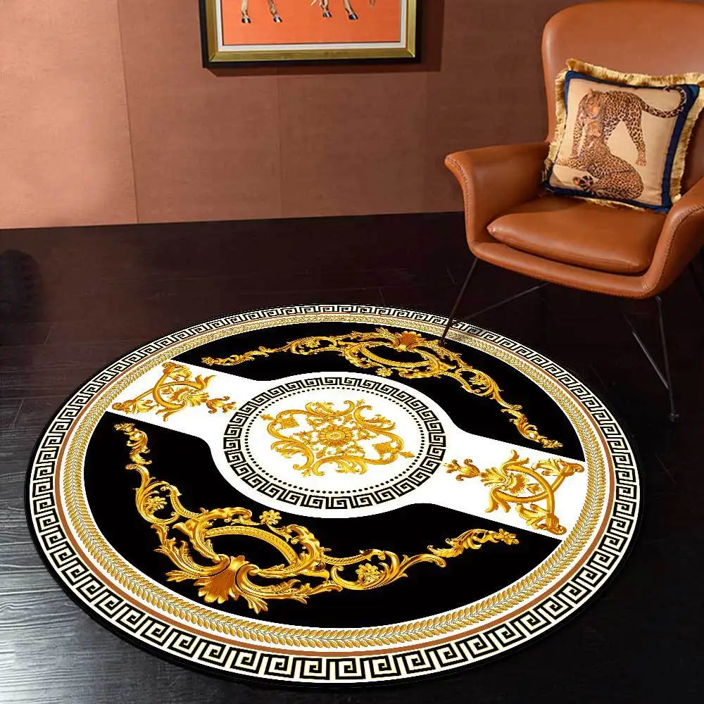 

2021 Round Carpet Luxury European Style Embossed Decor Hanging Basket Chair Floor Mat Home Sofa Rugs For Bedroom Free Shipping
