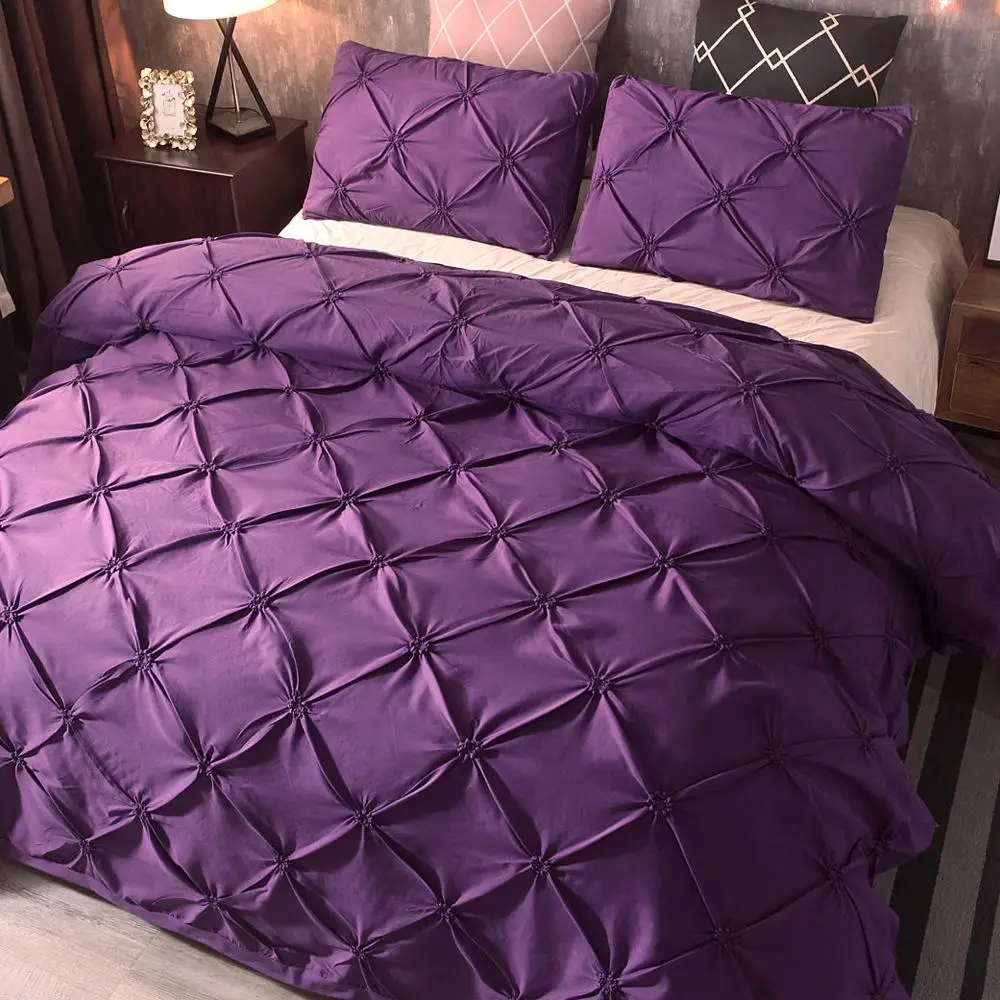 

Bedding Sets Quilt Cover Duvet Cover Purple 3pcs Luxury New Pillow Case Home Hotel Gift Bed