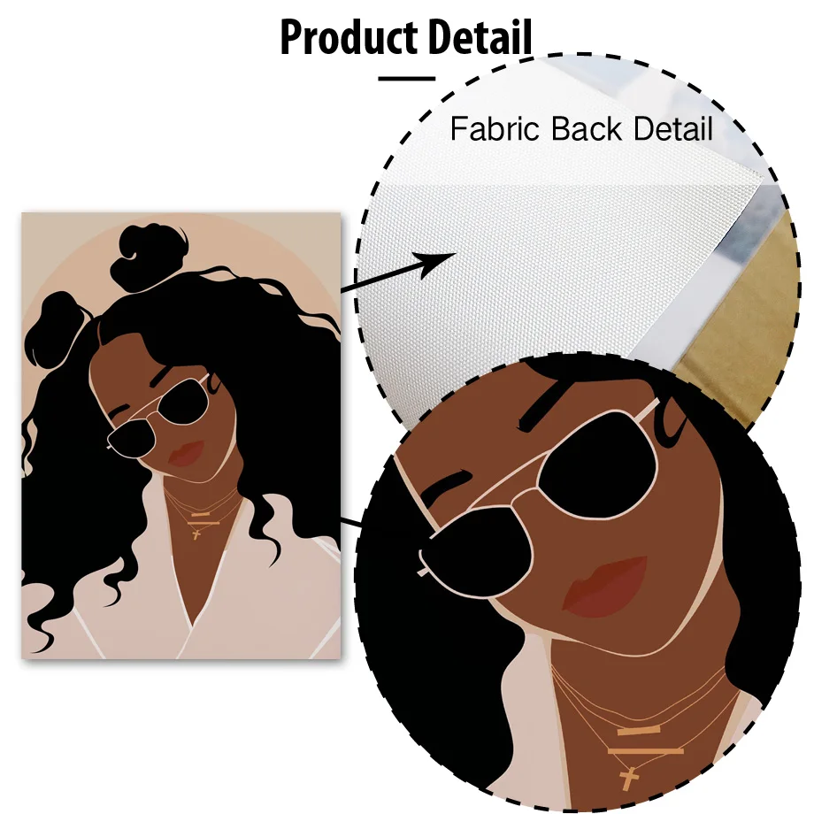 Абстрактная черная Мода девушка кофе Космос Африканское искусство холст картина