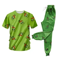 ujwi frog green 3d hoodies suits mens sweatshirt joggers funny animal print set fall winter unisex tracksuit pants 5xl