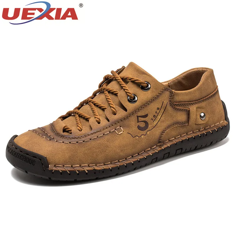Luxury Leather Shoes Men Sneakers Trainers Lace-up Flats Driving Casual Comfort Loafers handmade sewing Footwear | Обувь
