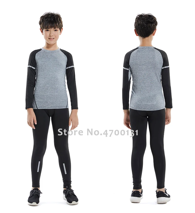 Детские тренировочные костюмы для бега мальчиков леггинсы спортивная одежда