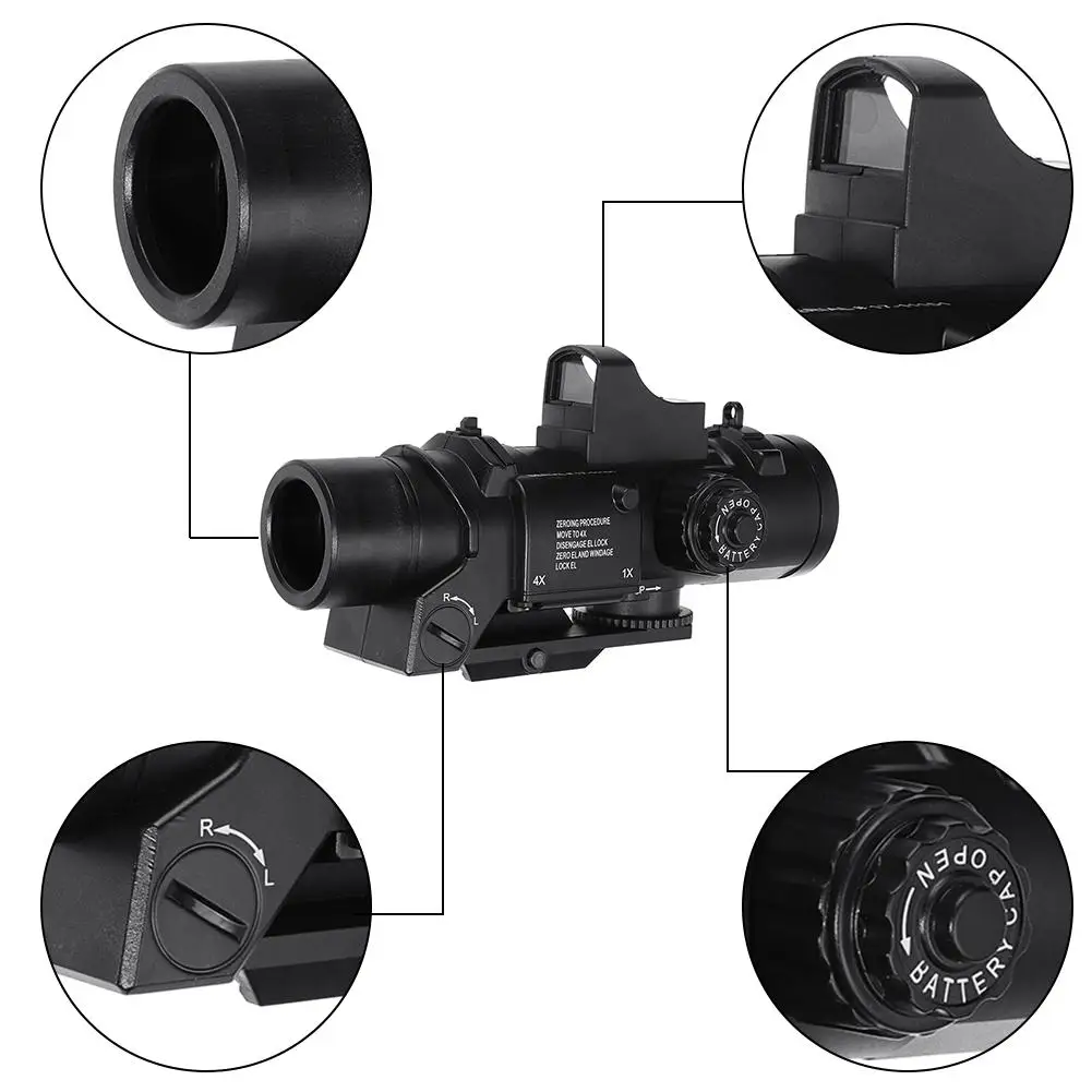 Увеличительный прицел 4x с красной точкой имитирует охотничий Водные Аксессуары