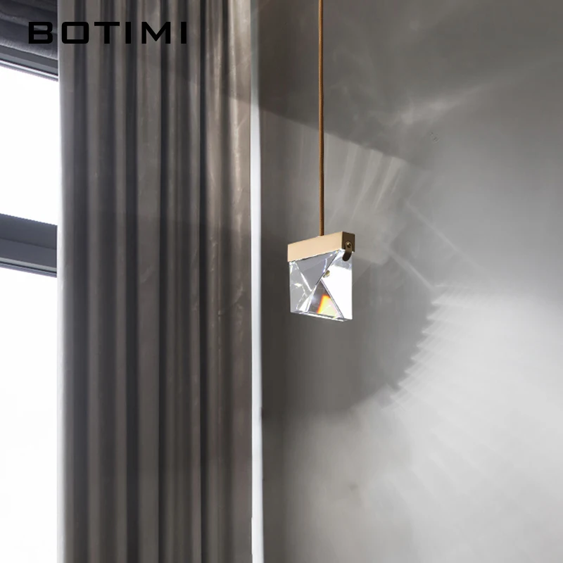 Подвесные светильники BOTIMI постмодерн полностью из меди с кристаллами роскошный