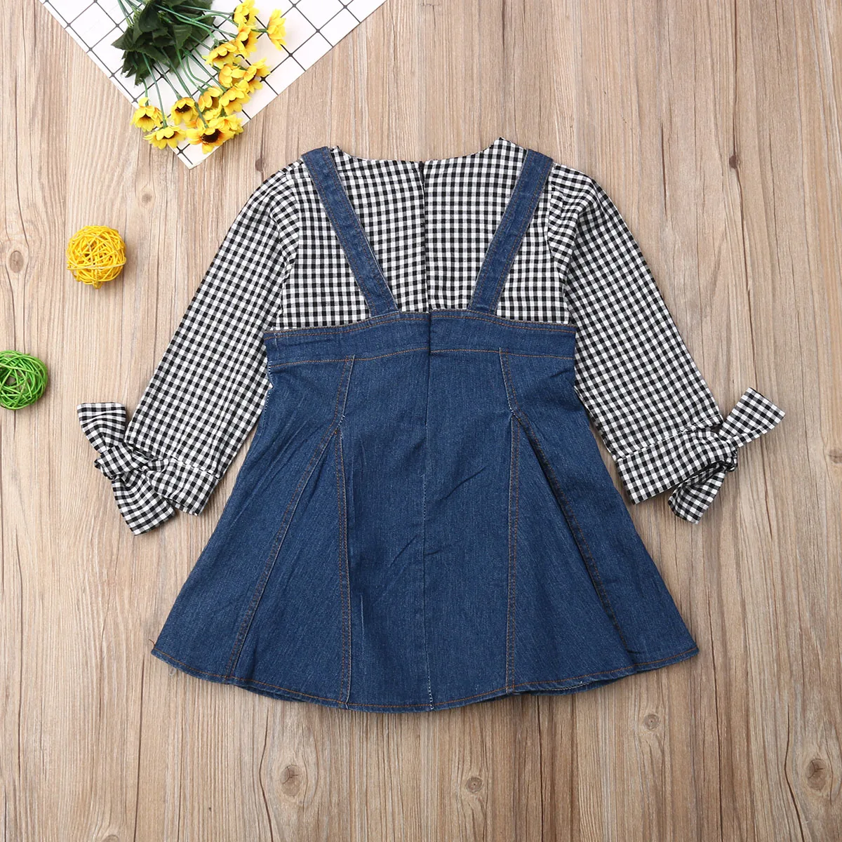 Женское платье принцессы 2019 клетчатое джинсовое в полоску с длинным рукавом