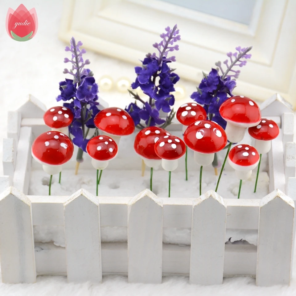 

10pcs Mini Foam Mushroom Artificial Flowers Decor For Home Artificial Plants Wedding Decorations DIY Craft Wreath Scrapbooking