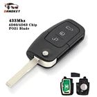 Складной ключ Dandkey для автомобиля, с 3 кнопками, 433 МГц, с чипом 4D60 4D63, бит, для Ford Focus 2, 3, Mondeo, Fiesta, HU101 Blade