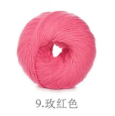 TPRPYN 1 шт. = 50 г хлопковые иглы для вязания крючком, переплетения нитей, мягкая теплая детская пряжа для ручного вязания, шерстяная пряжа для вязания - Цвет: 9 rose red