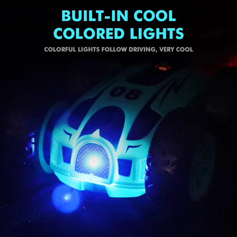 2.4G 4CH Remote Control Car Drift Double-sided Bounce Stunt Rock Crawler Roll 360 Degree Flip Kids Robot RC Toys | Игрушки и хобби