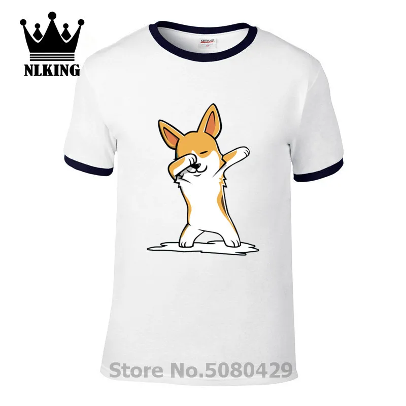 Dabbing Corgi/Забавные футболки Dab Corgi топы Милая футболка с героями мультфильмов для