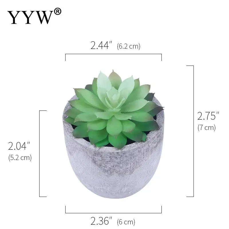 

6pcs/Lot Artificial Plant Bonsai Succulent Simulation Potted Plant Fake Flower Dining Table Potted Ornaments Home Garden Decorat