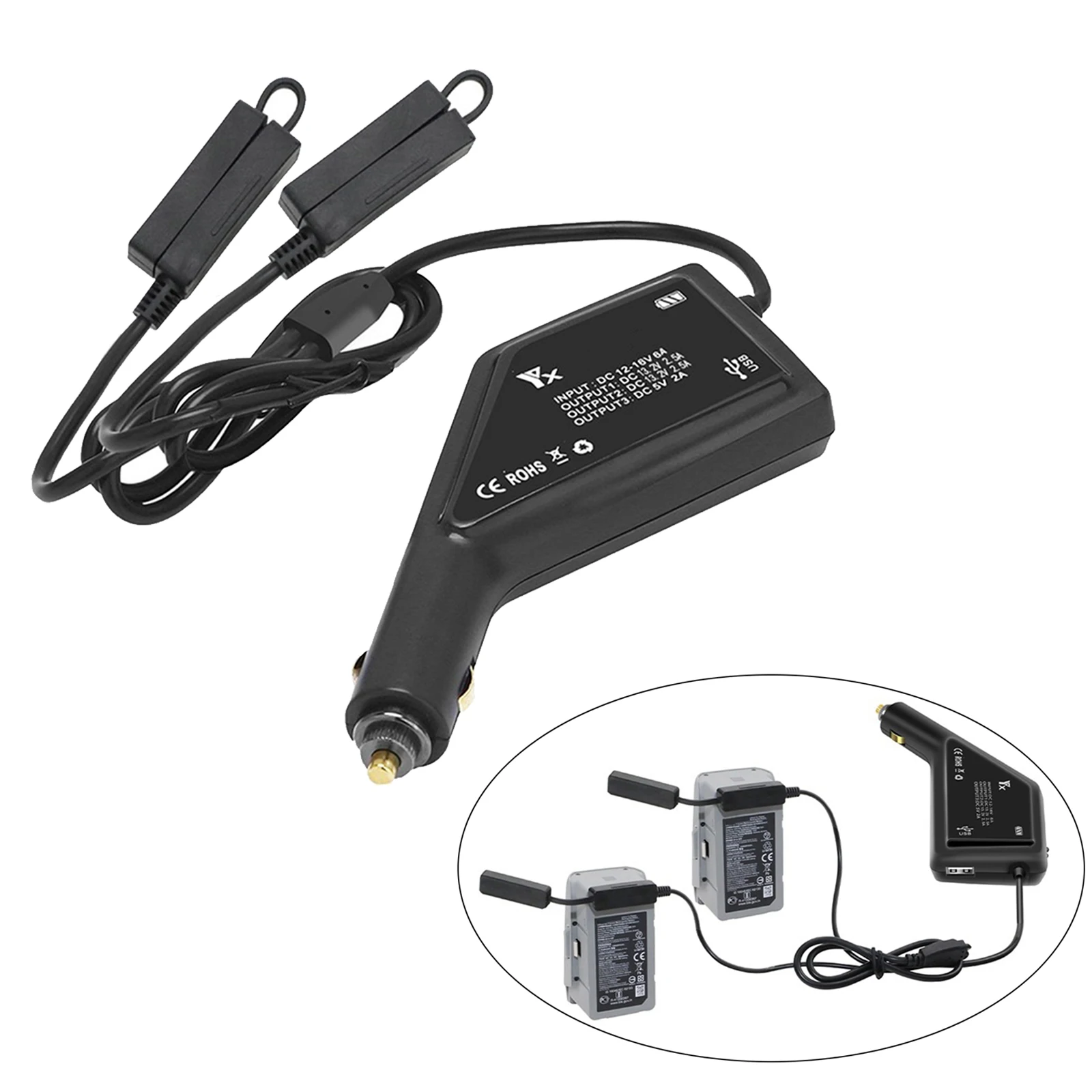 

Мини USB Автомобильное зарядное устройство 3 в 1 удаленное зарядное устройство для DJI Mavic AIR 2S