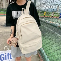 new candy color double zipper women backpack high quality waterproof nylon school bag big student bag cute girl travel rucksacks