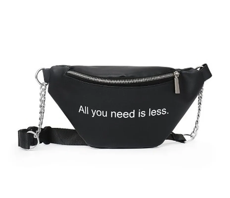 

2020 new fashion letter pu waist bag ladies sports casual chest bag Korean version of the shoulder messenger bag