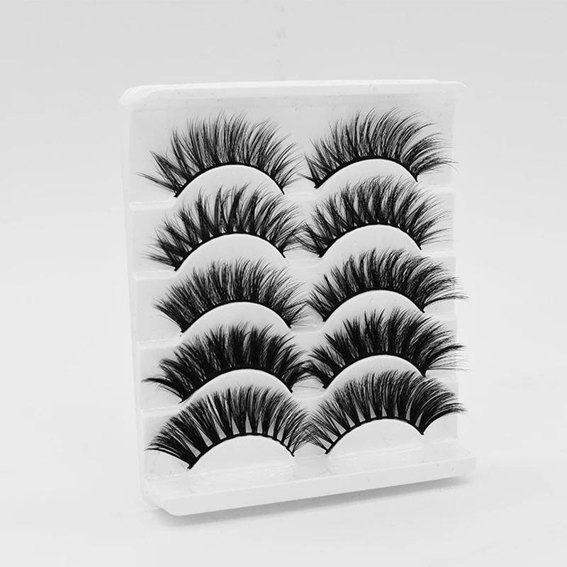 

5 Pairs Mixed Style 5D Chemical Fiber Natural False Eyelashes GL808 Women Make Up Tools Supplies Thick Simulated Mink Lashes