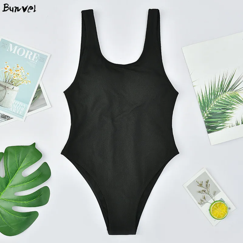 Сексуальное бикини Цельный купальник сплошной цвет пляжная одежда купальный