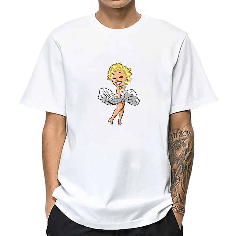 Маунтшарп принт Мужская футболка Топы короткий рукав для мультфильм Мэрилин