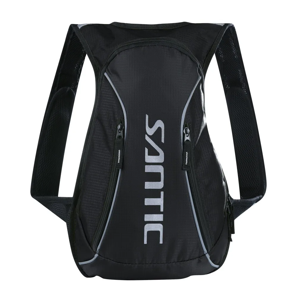 Black Santic15L велосипедная сумка, светоотражающий велосипедный рюкзак для путешествий, водонепроницаемый дышащий велосипедный рюкзак, ультралегкий, для спорта на открытом воздухе, нейлоновая сумка - Цвет: Black