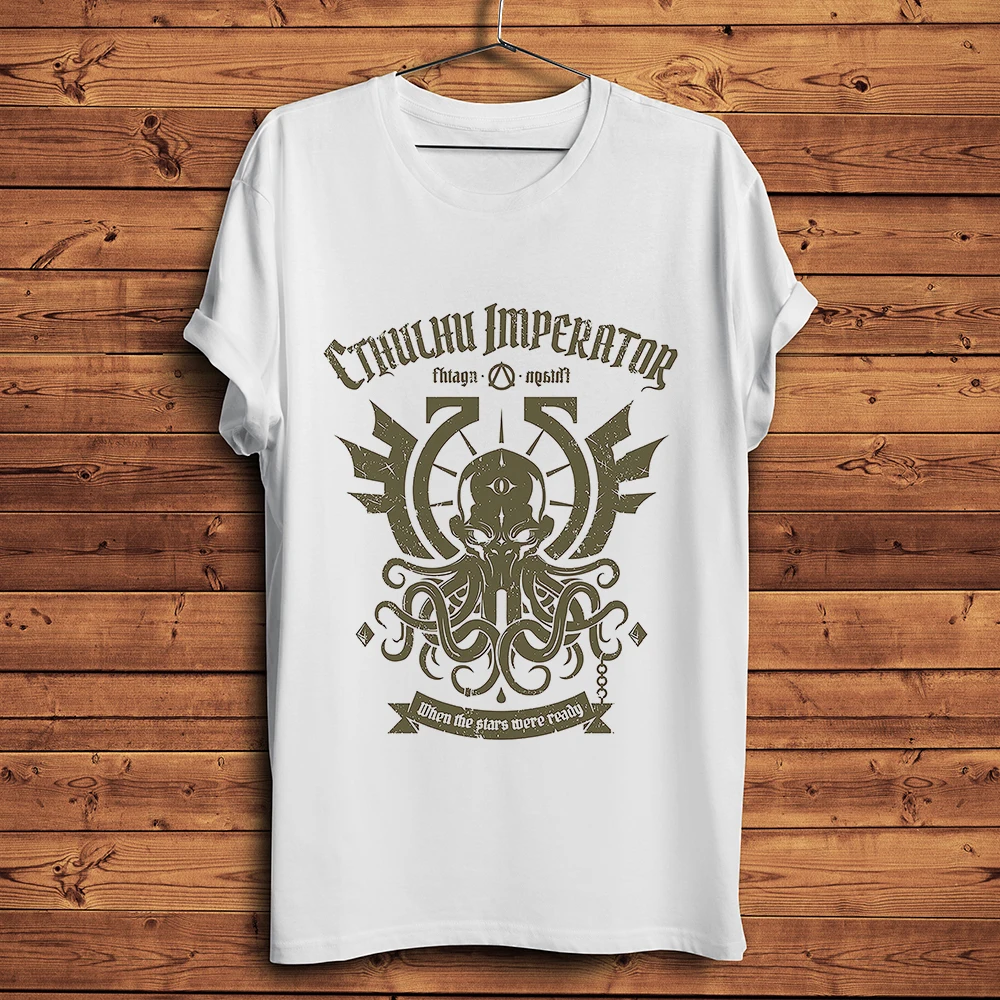 

Забавная аниме футболка Cthulhu imperator с большими старыми людьми, Мужская футболка с коротким рукавом повседневные мужские футболки, уличная одежда унисекс