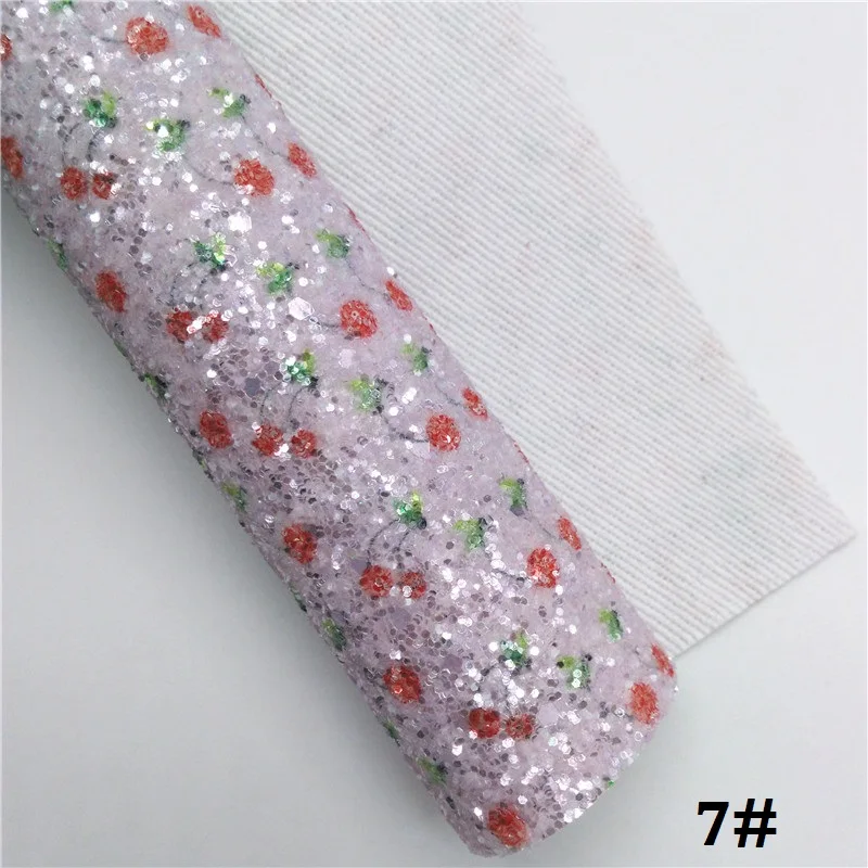 7 Glitterwishcome 21X29 см A4 Размер блестящая ткань, вишневый блеск с принтом Кожа, блестящие кожаные листы винил для бантов, GM592A - Цвет: 7
