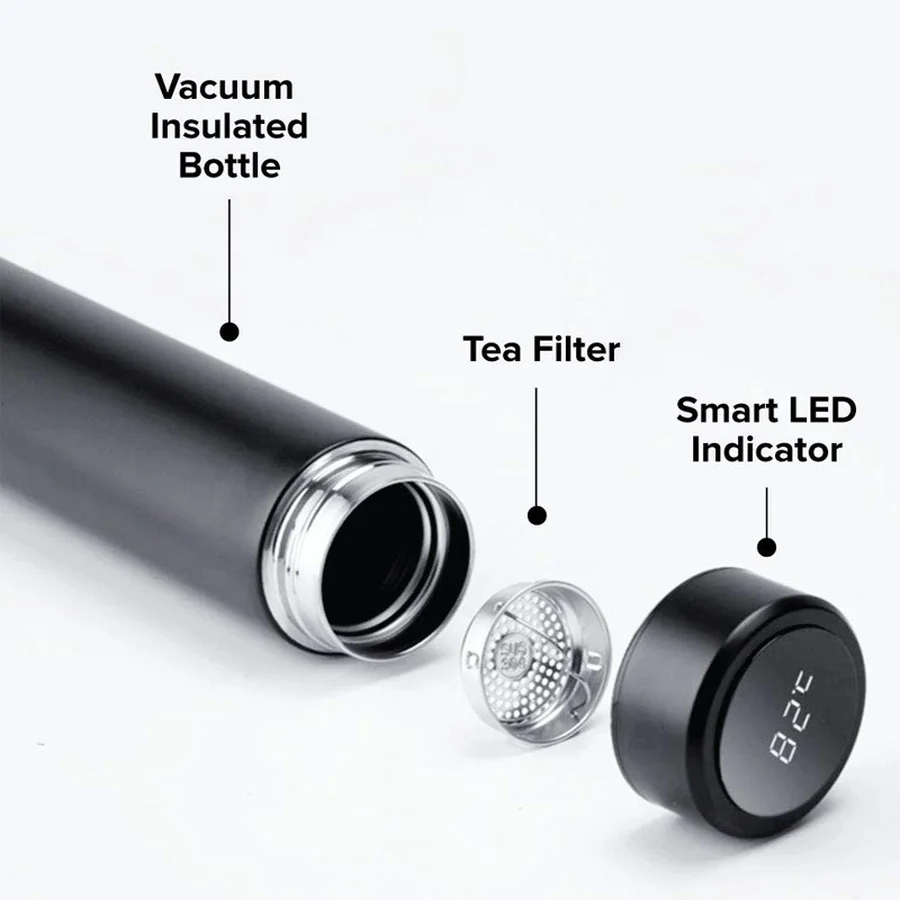 500ml Creative Thermos LED Stainless Steel Intelligent Touch Sensing Temperature Display Vacuum Flask Custom Water Bottle Cup | Дом и сад
