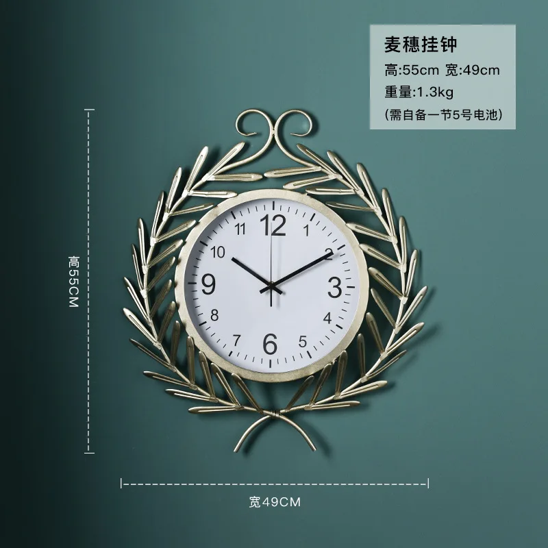 Modern Nordic Wall Clock 3d Large Clocks Home Decor Living Room Luxury Creative Watch Wheat Reloj Gift FZ461 | Дом и сад