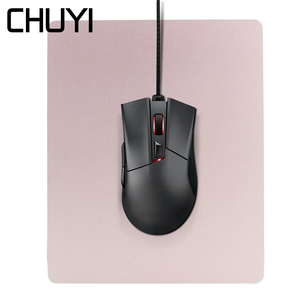 Гладкий игровой коврик для мыши CHUYI из алюминиевого сплава жесткий резиновый