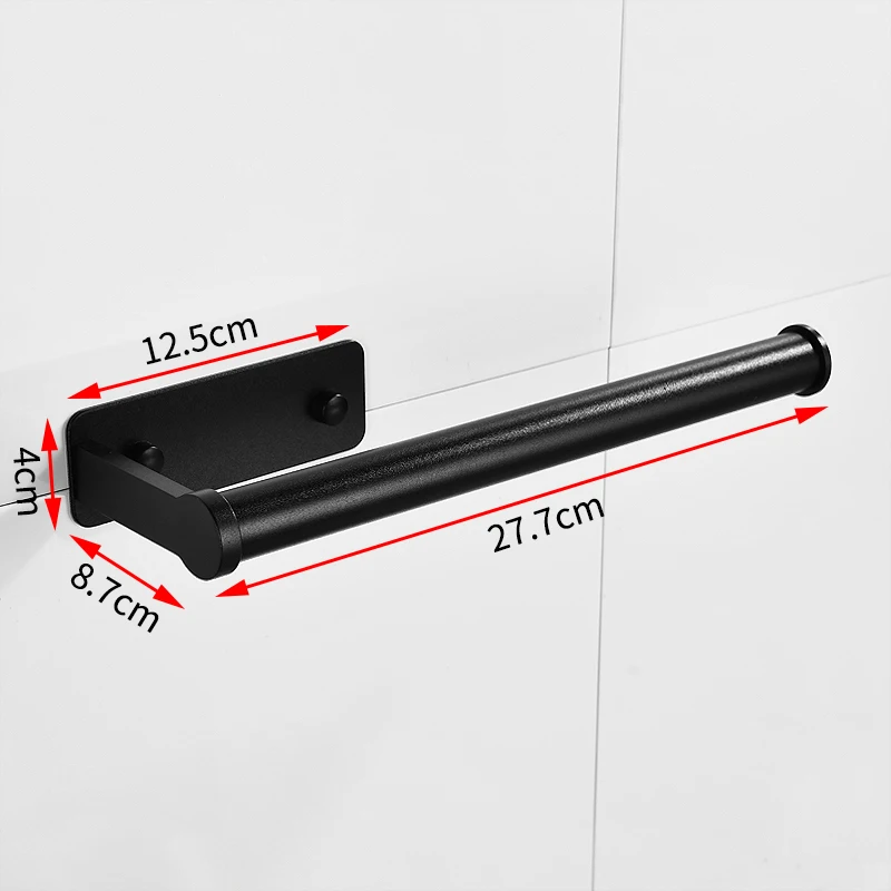 Вешалка для полотенец в ванную комнату подвесной держатель алюминиевая черная