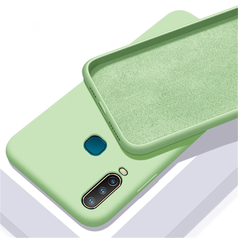 Зеленый Конфетный, TPU чехол для Vivo V17 Neo чехол из углеродного волокна сплошной цвет Жидкий чехол для телефона для Vivo Z5X V15 Z1 Pro Y81 чехол Vivo iQOO Neo - Цвет: Зеленый