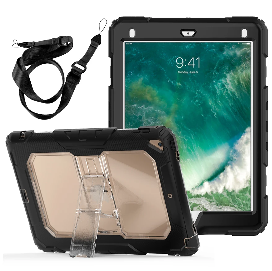 

Case Cover For IPad 9.7 inch 2017 2018 Military Duty Tough Hard Case with Strong Kickstand Case for IPad Pro 9.7 Air 2 Cover