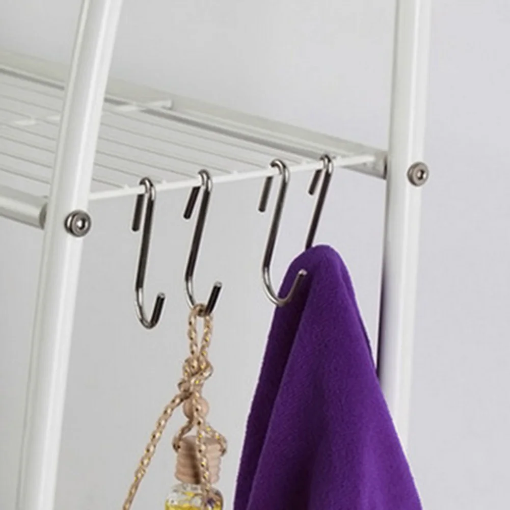 

1Pcs!! Stainless Steel Round S Shaped Hooks House Kitchen Pot Pan Hanger Clothes Storage Multi-function Hanging Hook