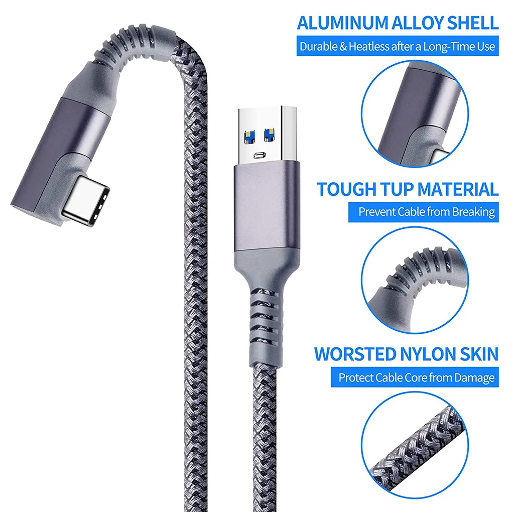 

5M Charging Cable Data Line for Oculus Quest 1/2 Link VR Headset USB 3.0 Type C Data Transfer Type-C To USB-A Cord VR Accessorie
