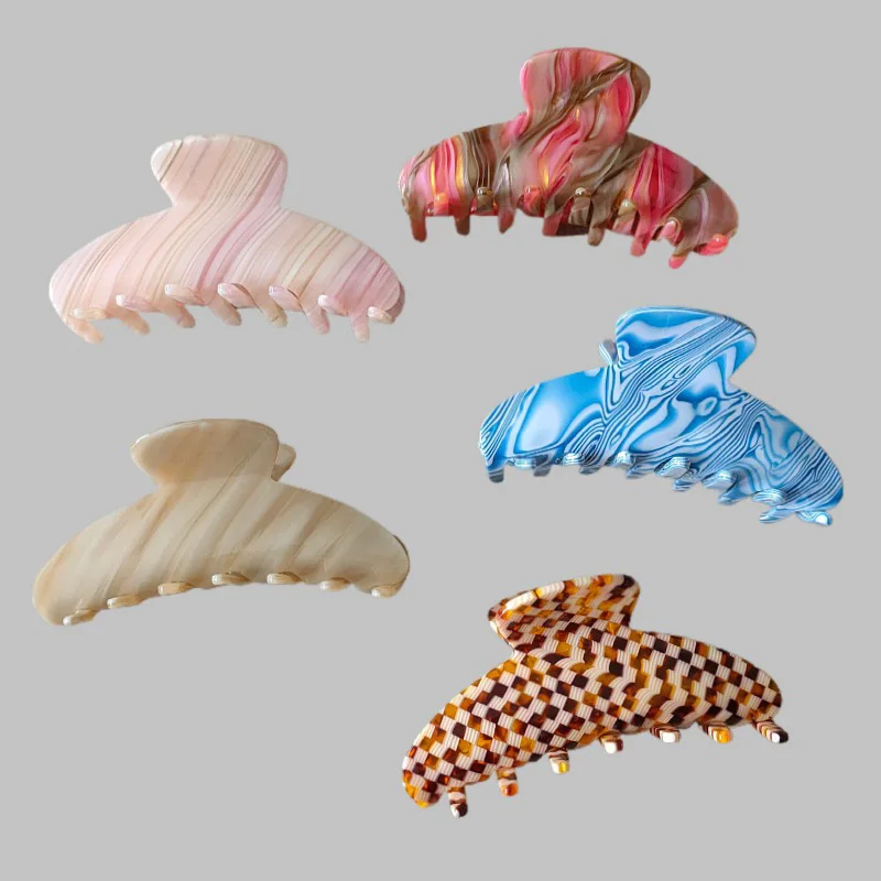 

1PC Girl Hair Claw Women Geometric Hair Clamp Grab Hair Jaw Clip Grip Barrettes Korean Style Hairpin Acrylic Styling Accessories